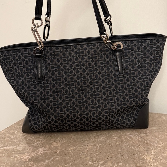 COACH Madison Needlepoint Black Tote Bag - Picture 6 of 13